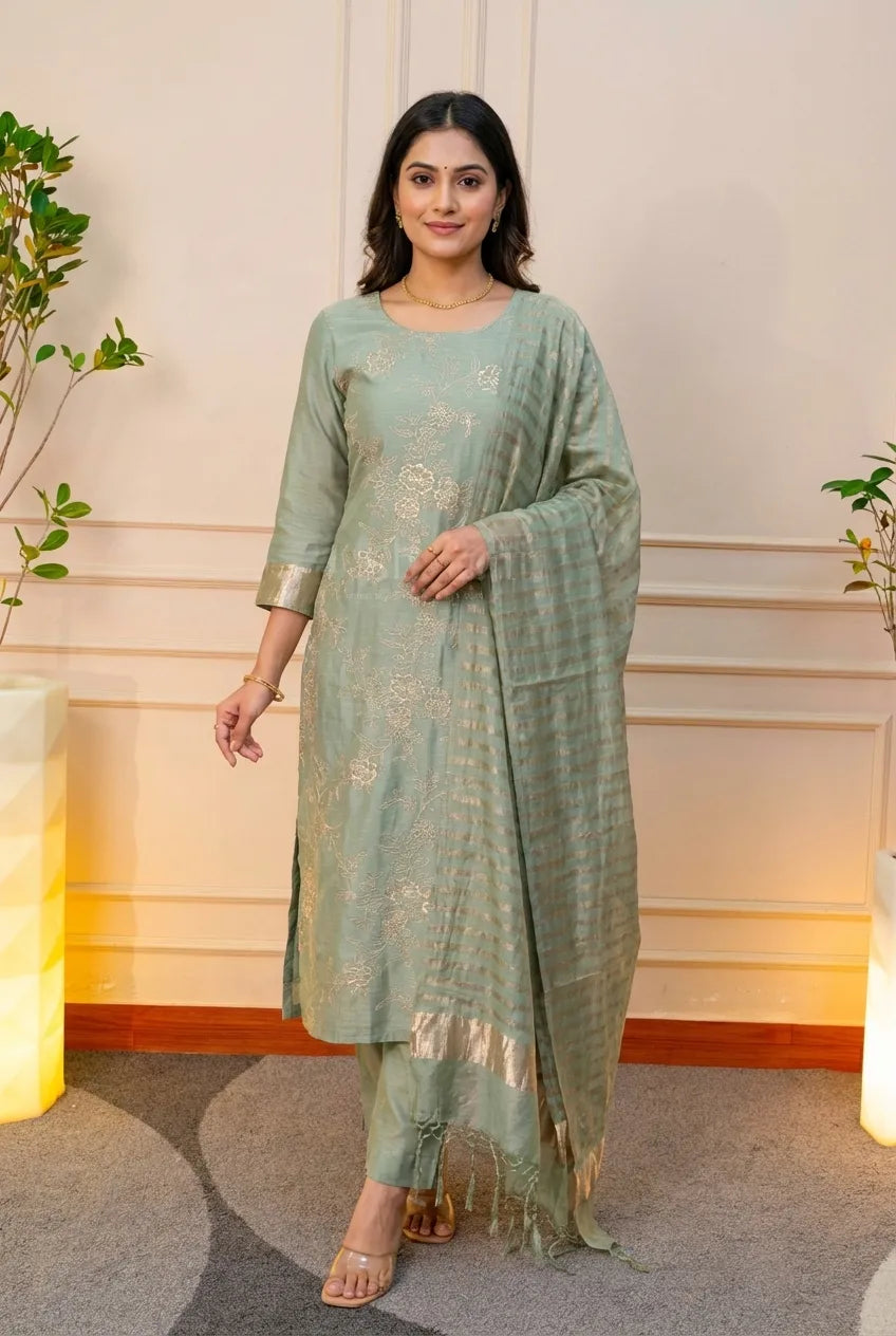 Graceful Sage Green Kurta Set