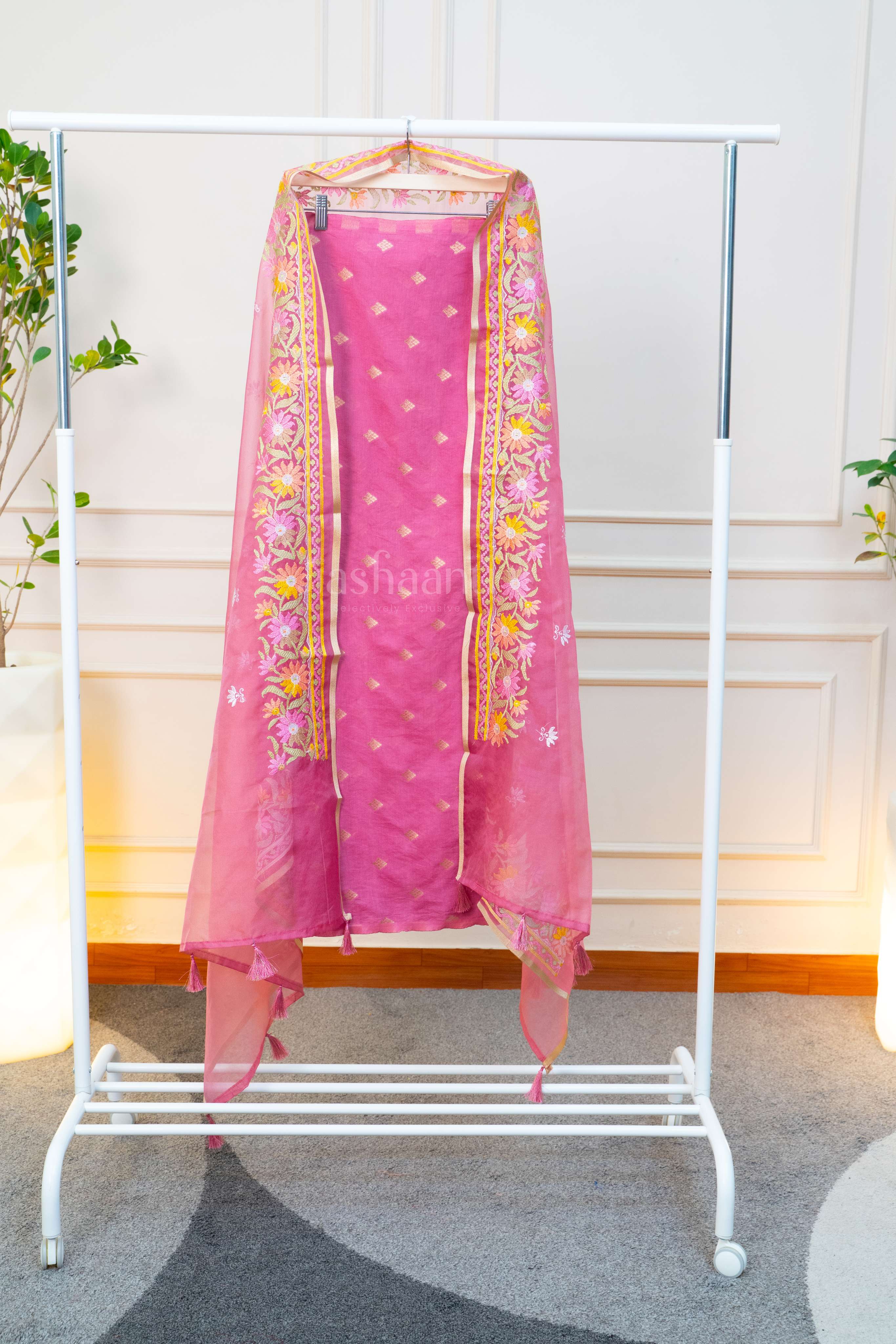 Light Pink Embroidered Unstitched Suit Set
