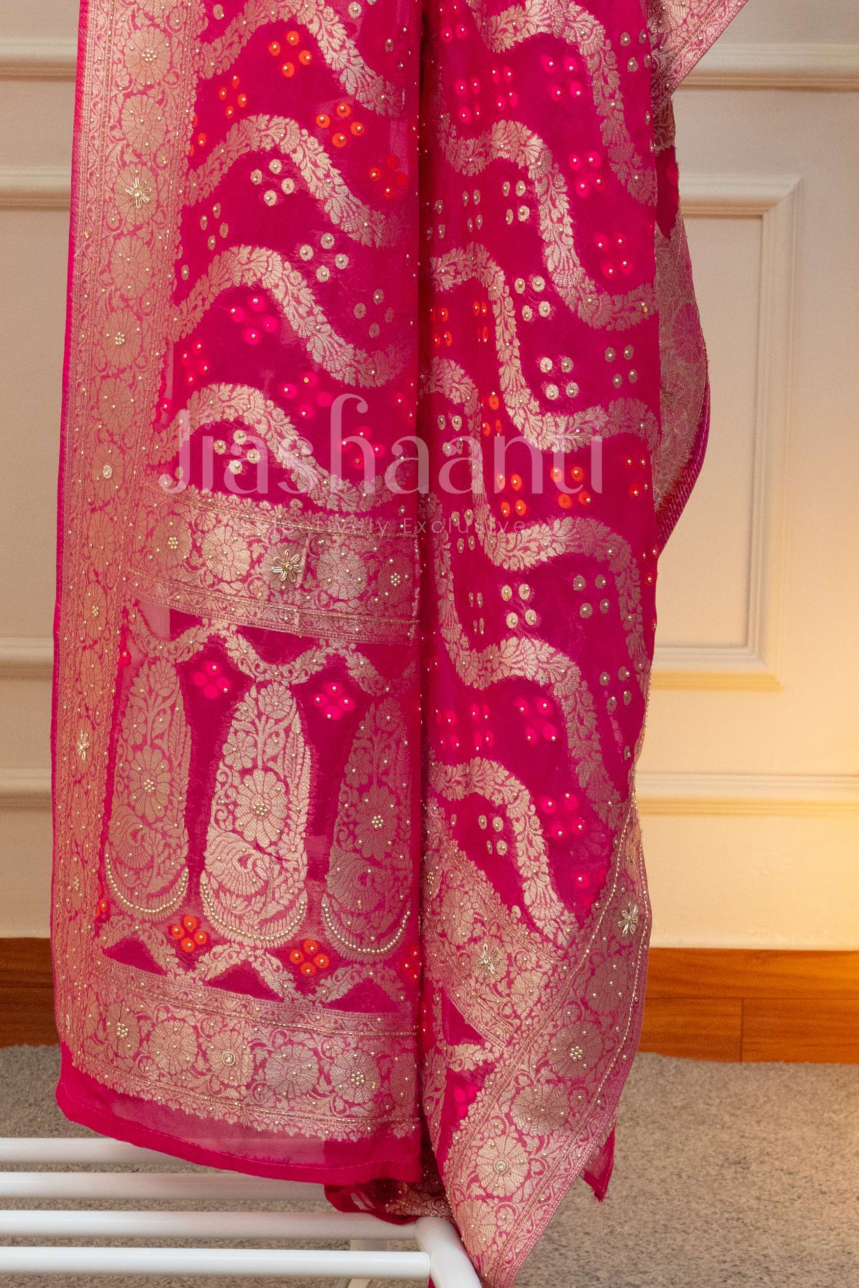 Rich Rani Pink Jacquard Suit Set