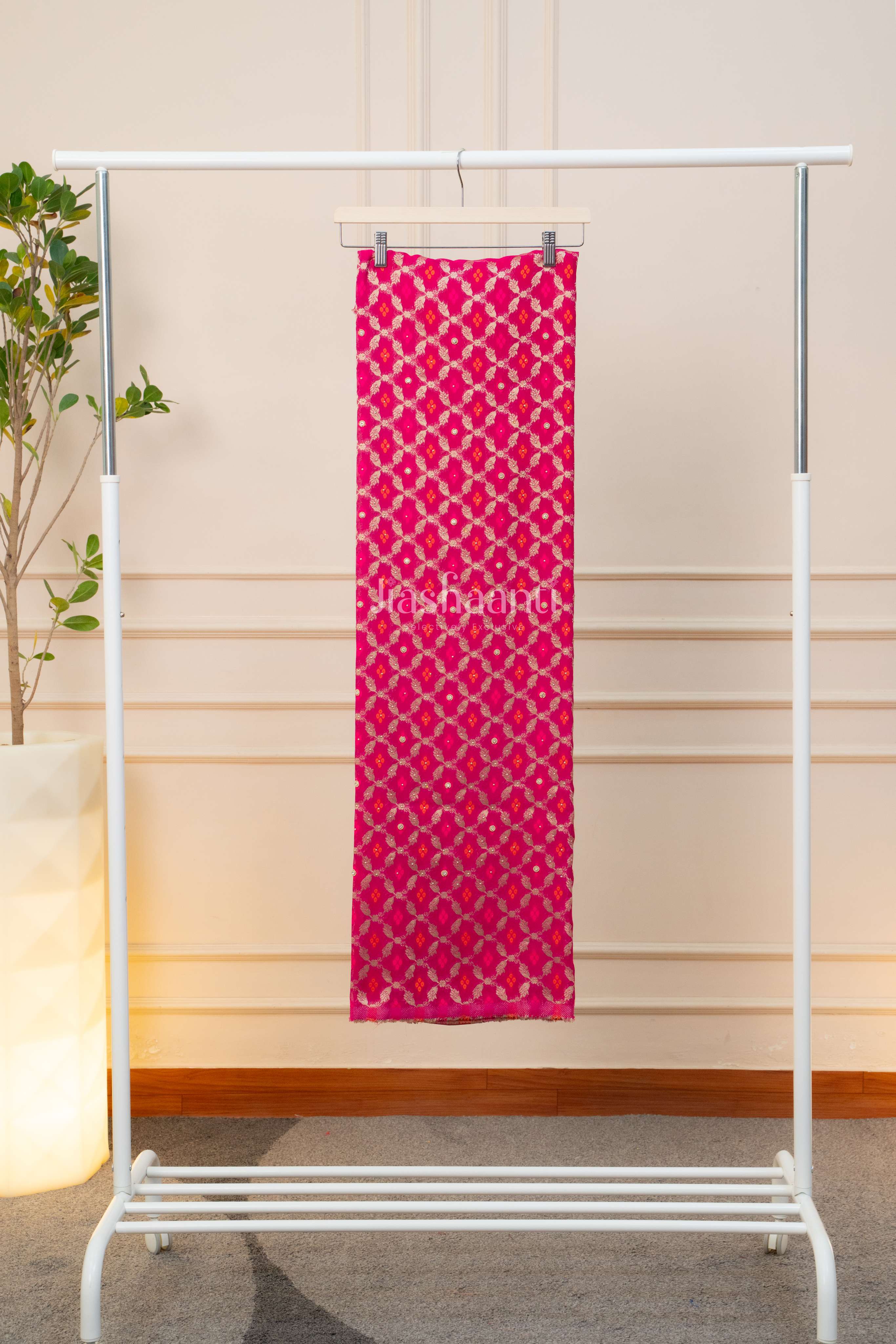 Rich Rani Pink Jacquard Suit Set