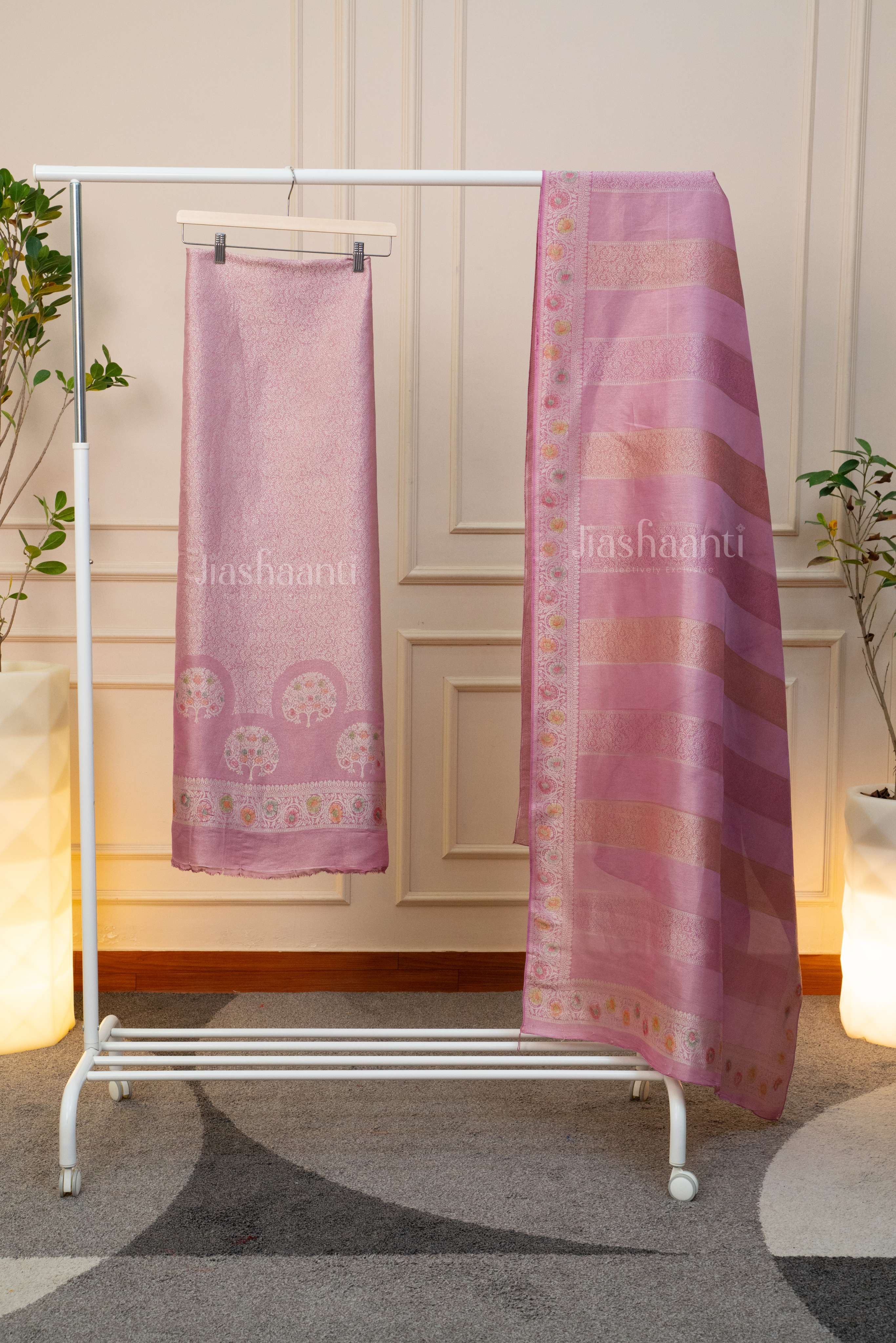 Pastel Pink Woven Suit Set