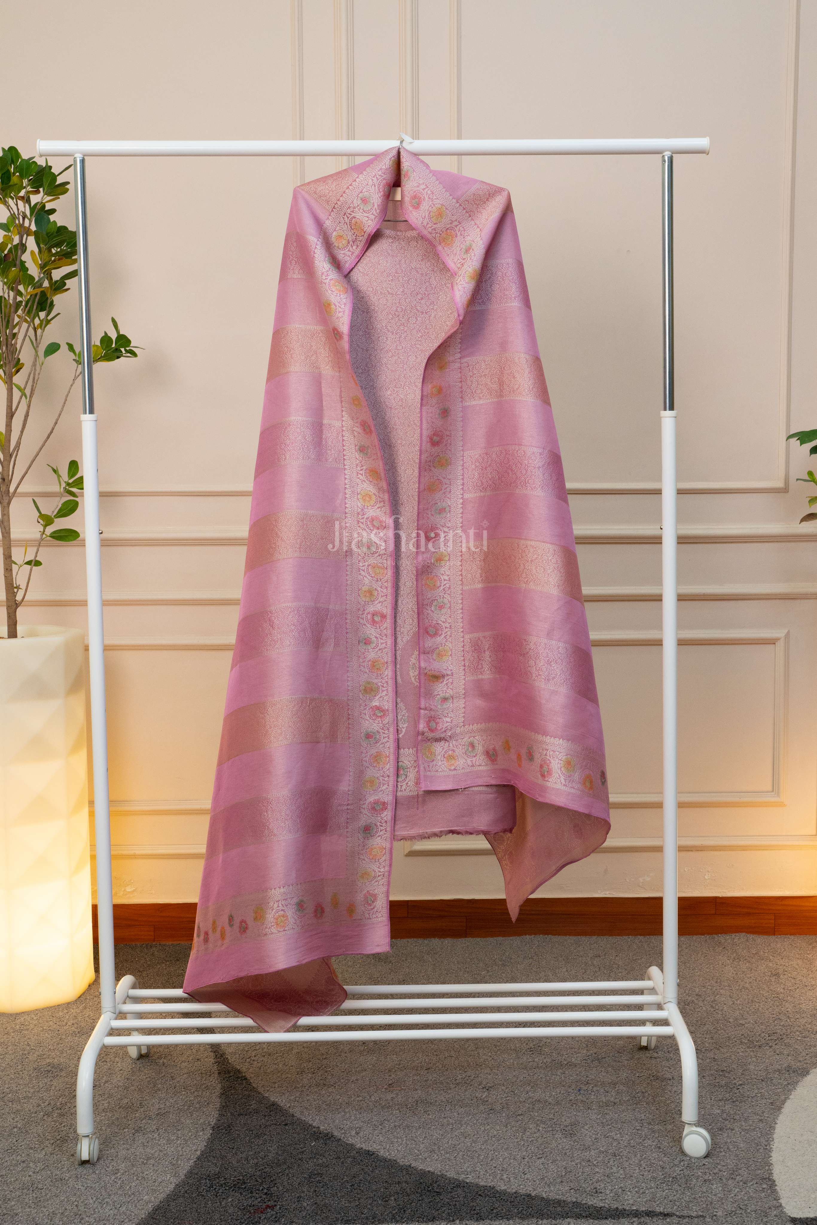 Pastel Pink Woven Suit Set