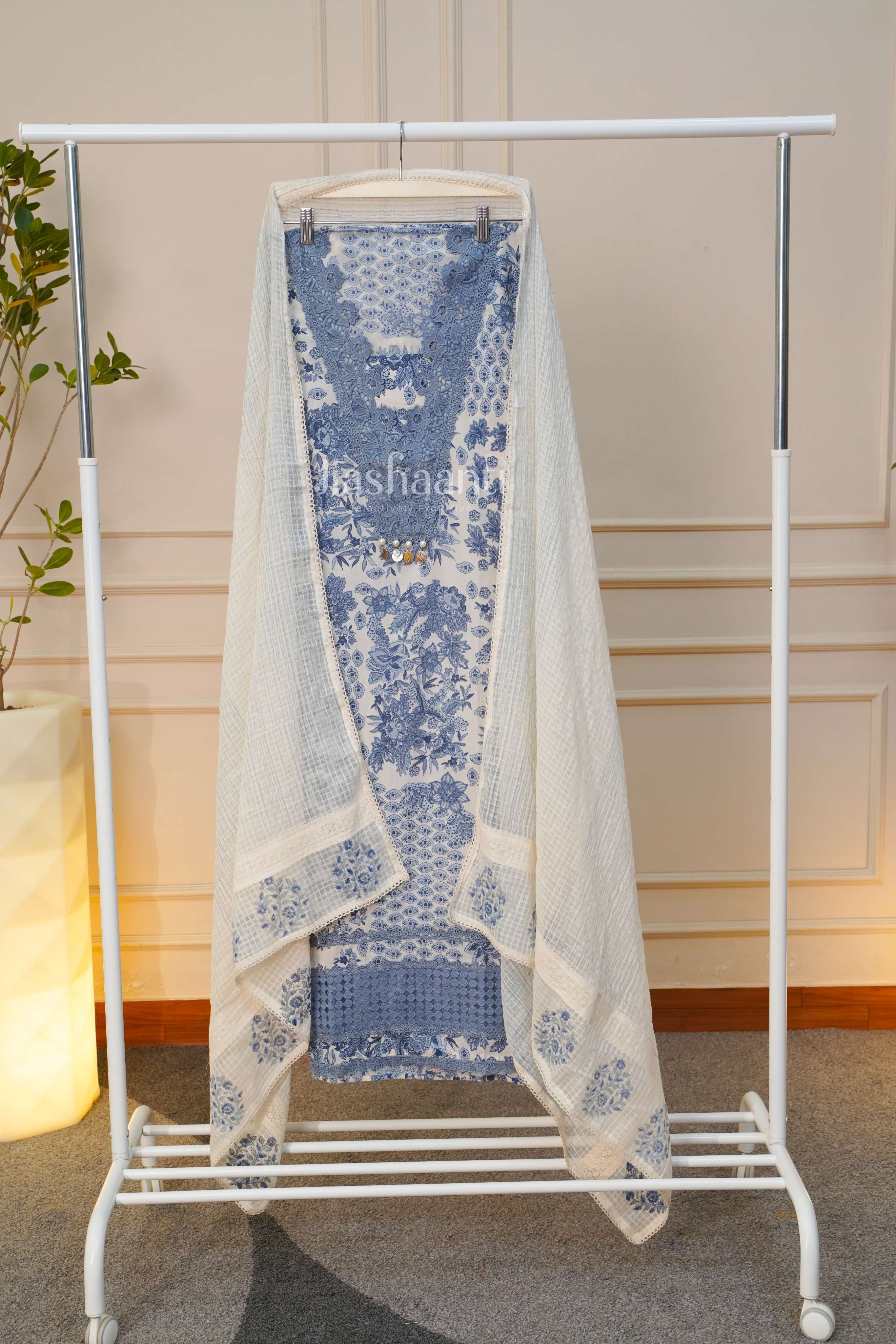 Ethno-Chic Cotton Unstitched Suit Set