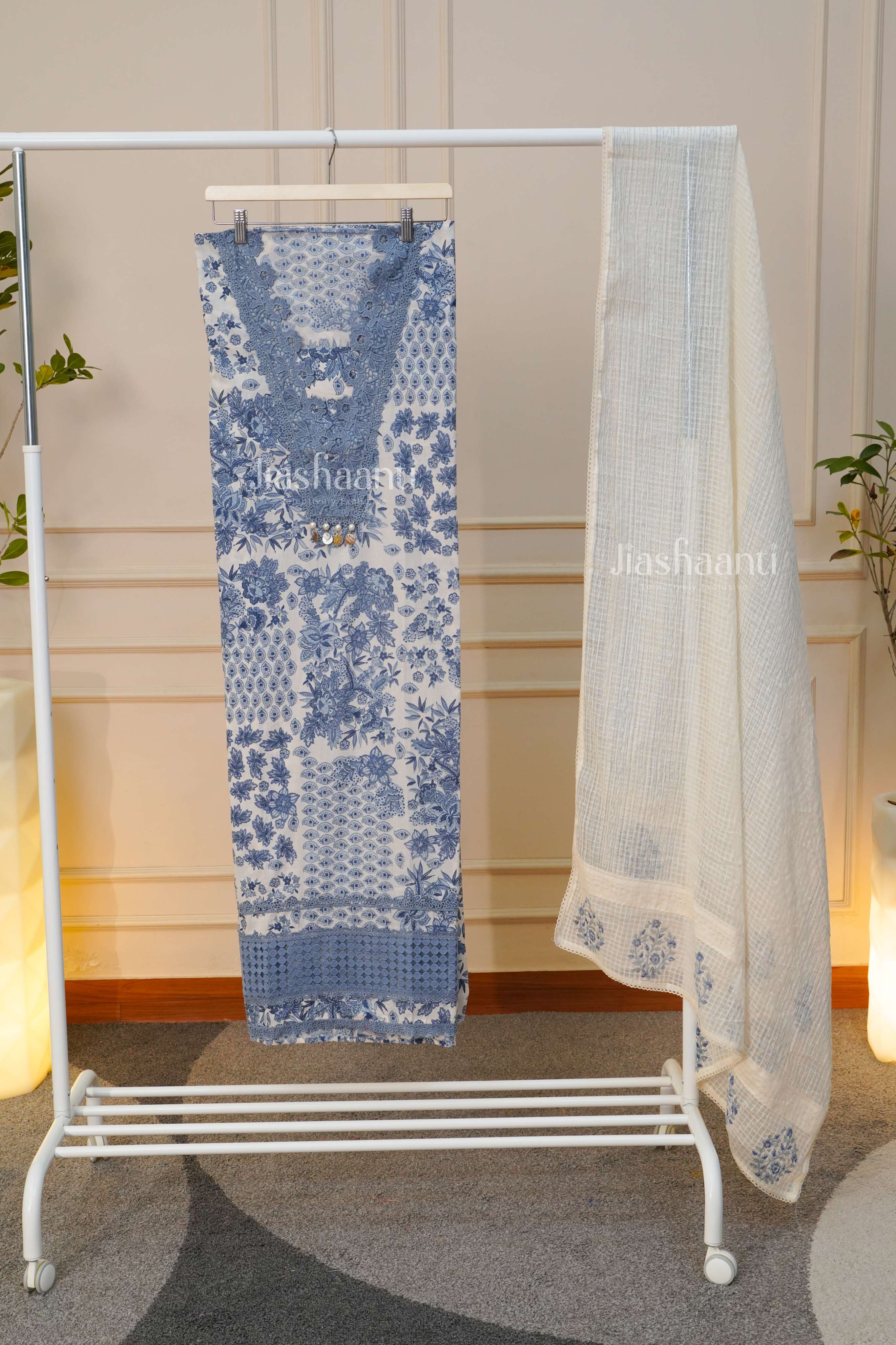 Ethno-Chic Cotton Unstitched Suit Set