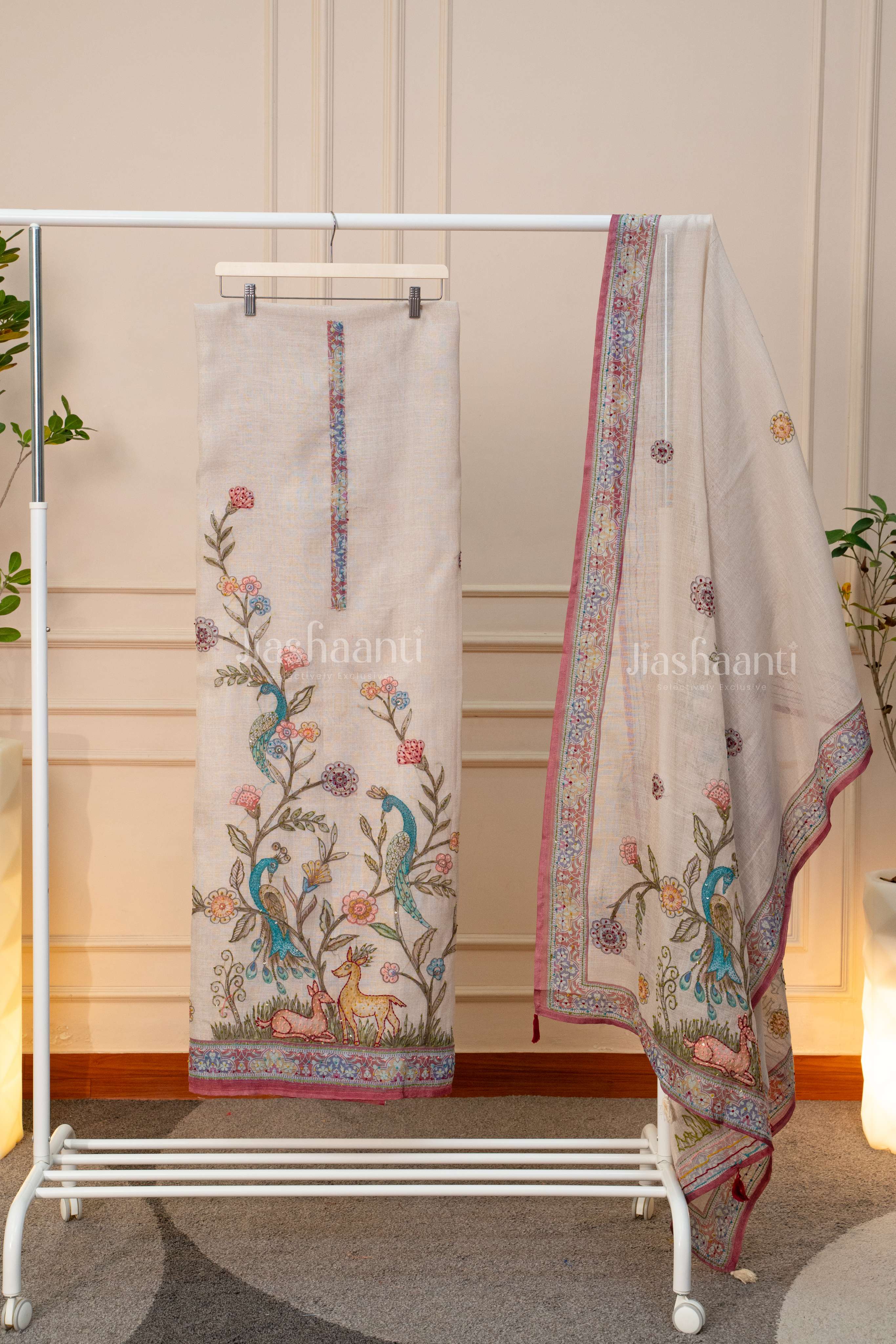 Elegant Ivory Ethnic Suit Set