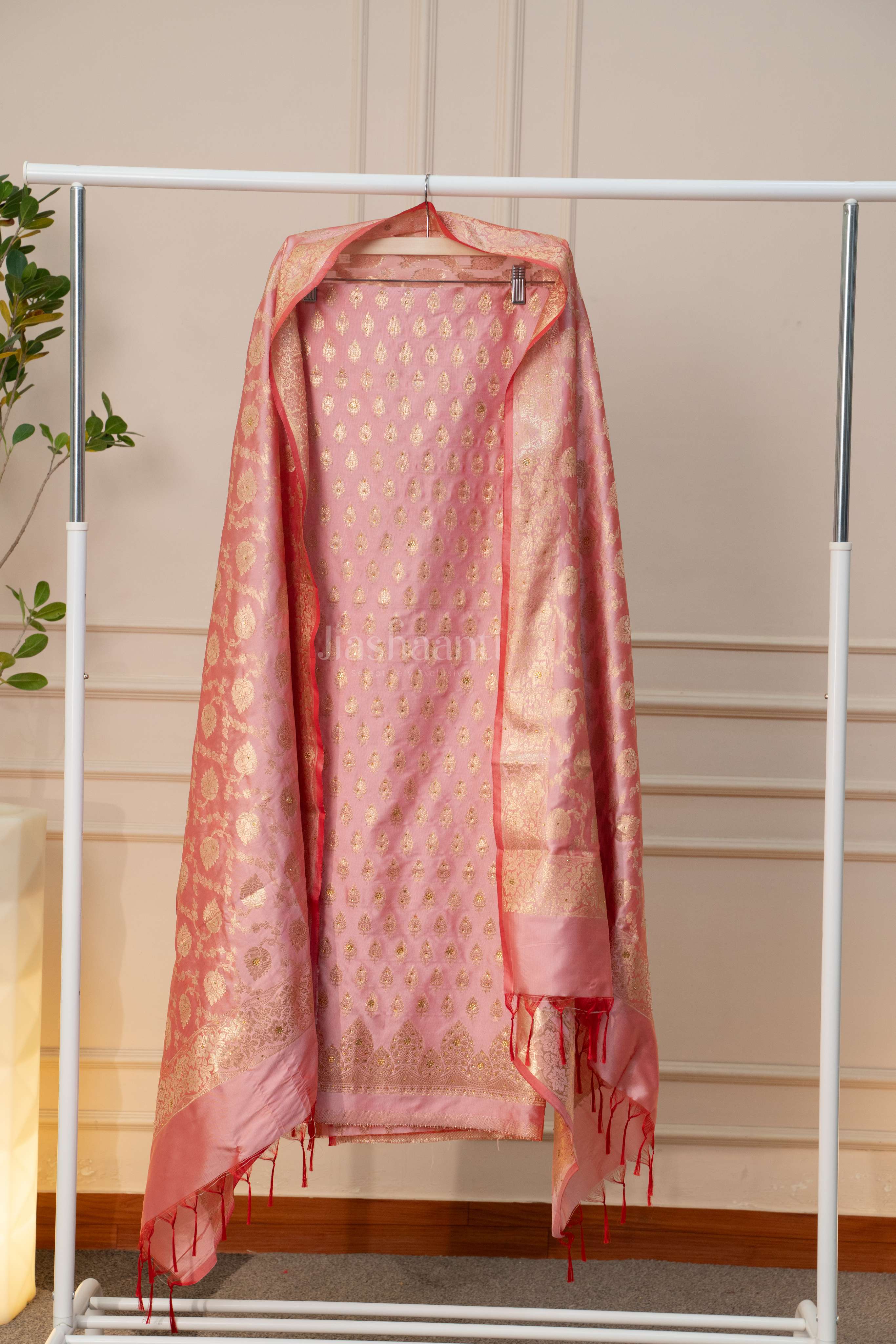 Elegant Blush Pink Ethnic Suit Set