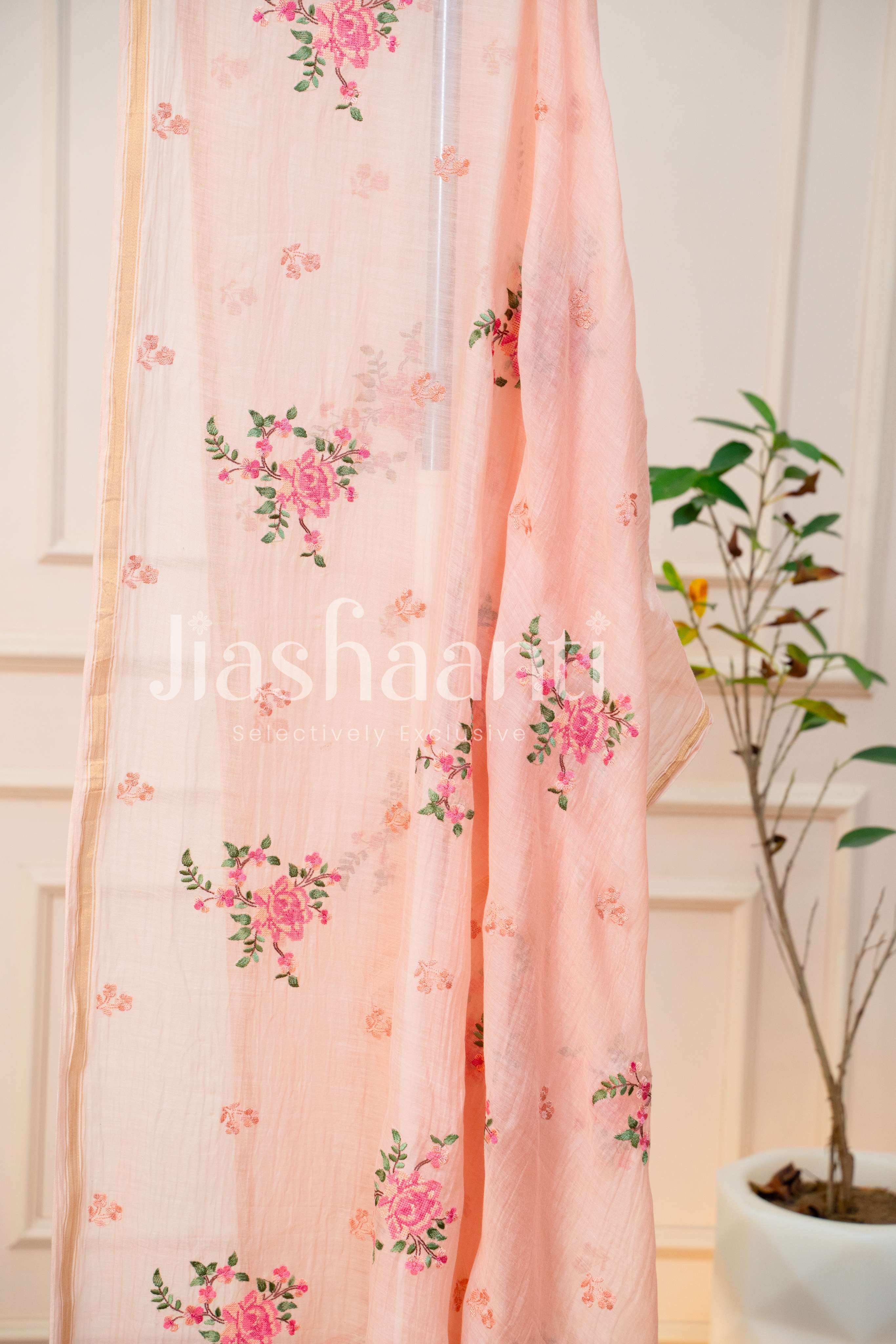 Soft Peach Unstitched Suit Set