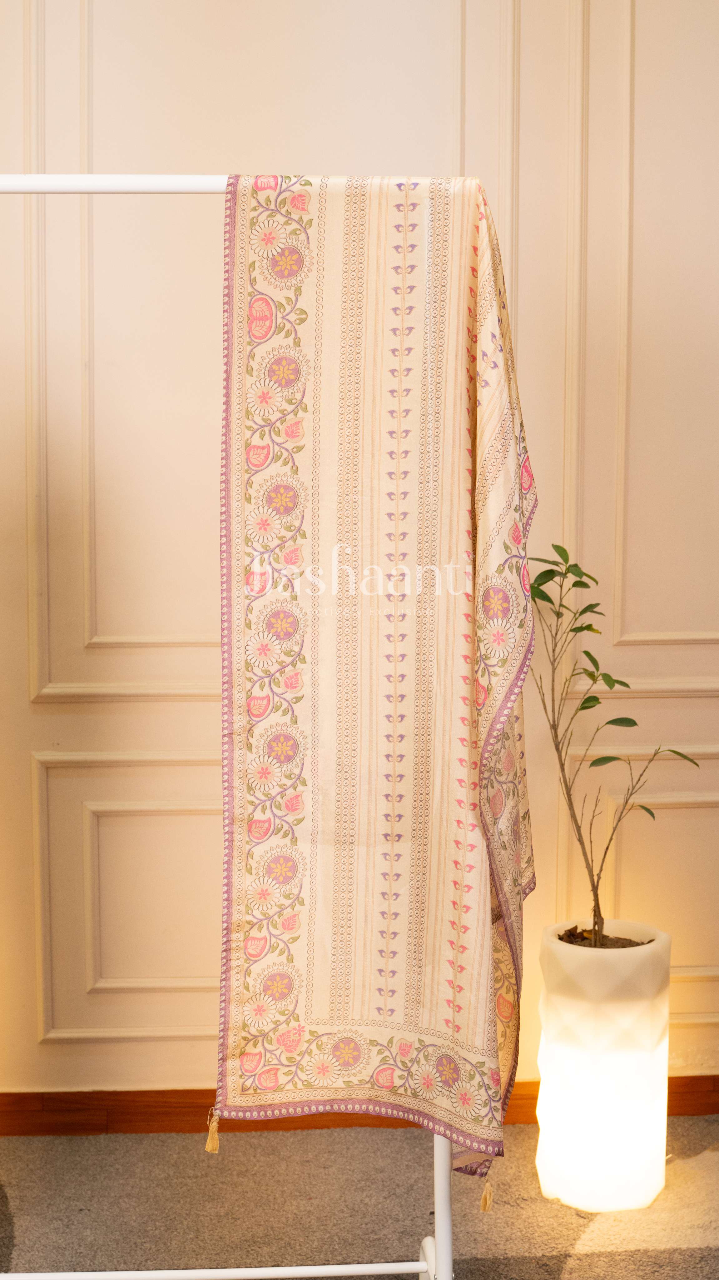 Elegant Cream Unstitched Suit