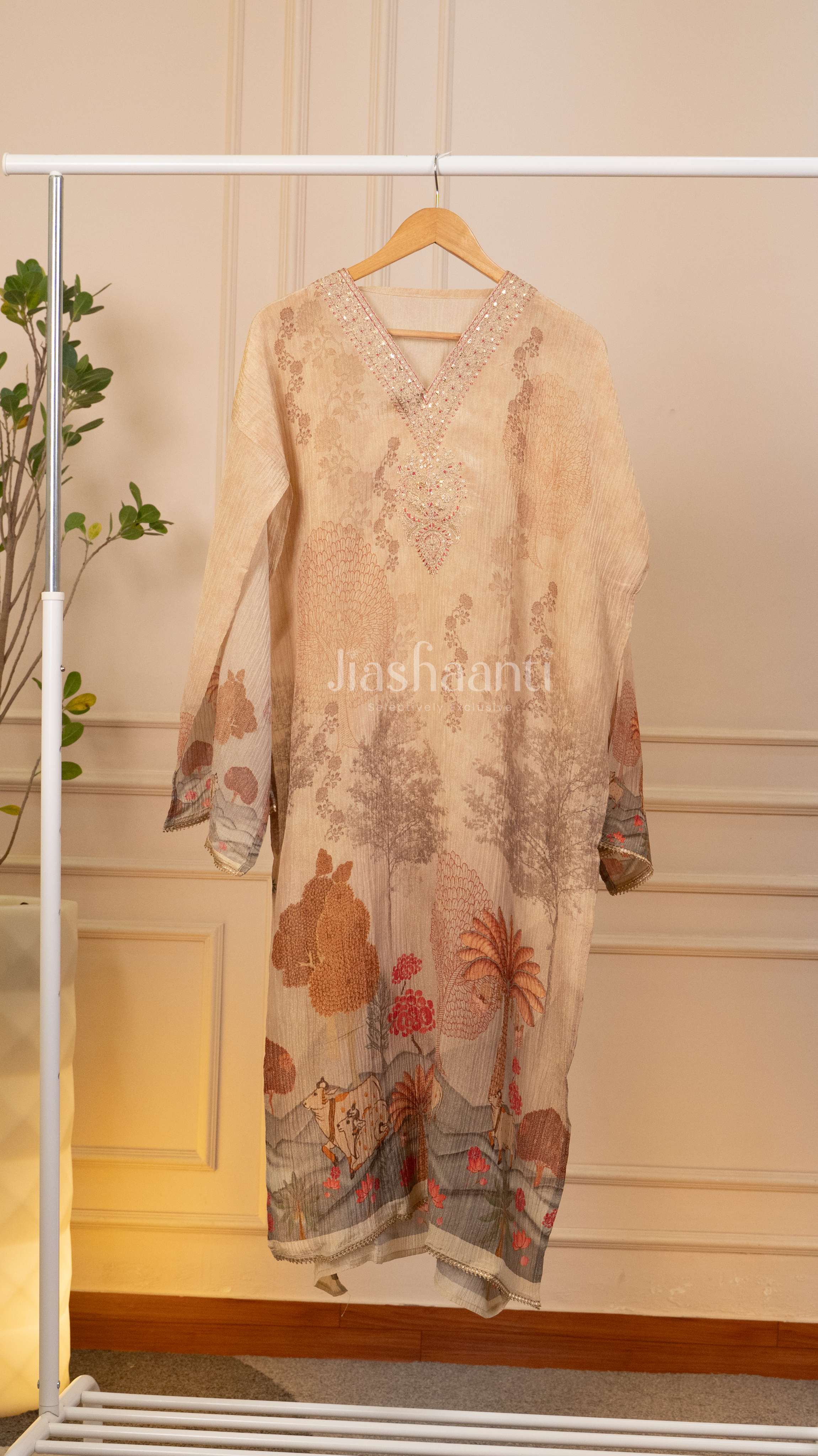Earthy Landscape Unstitched Suit Set