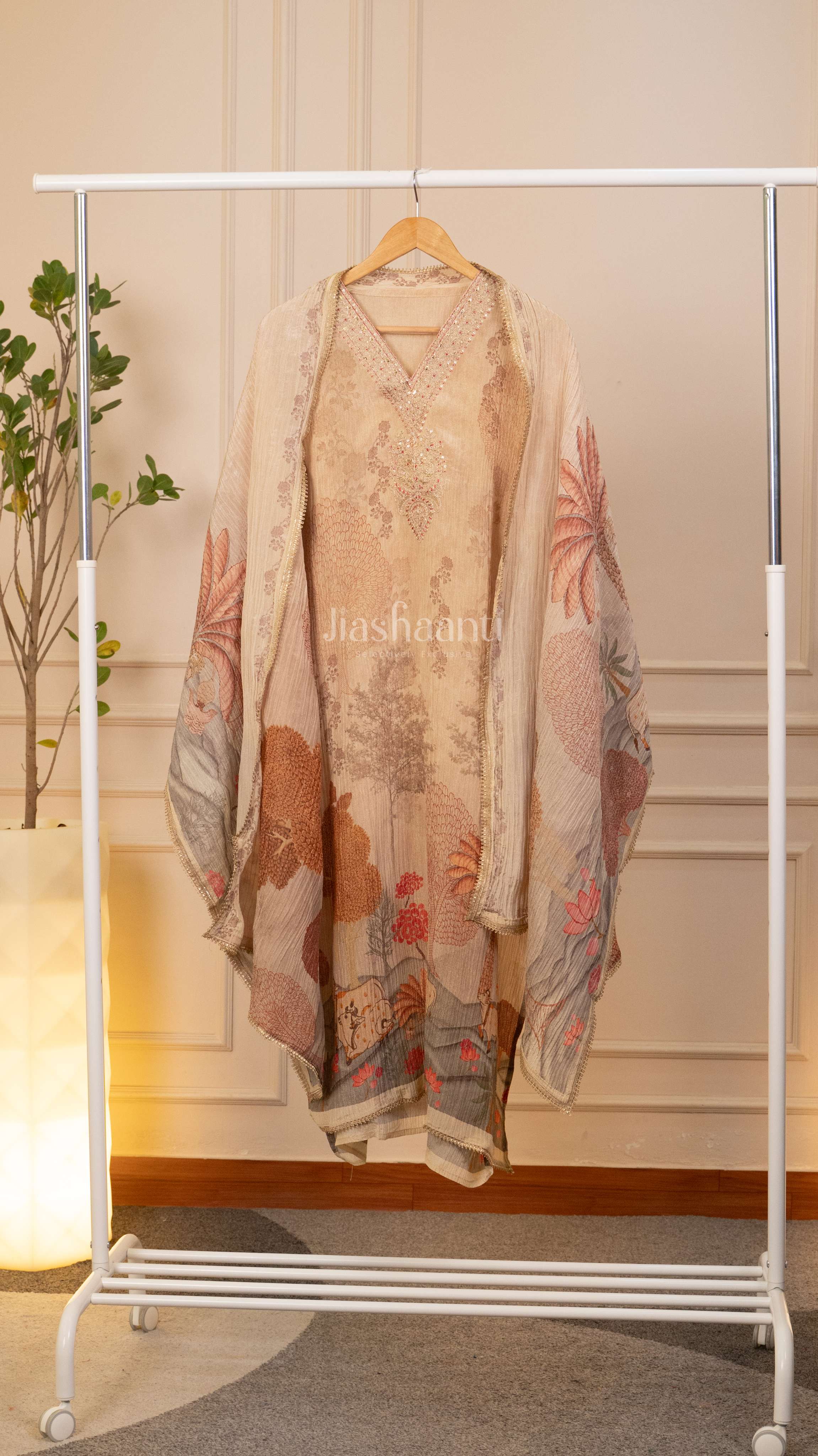 Earthy Landscape Unstitched Suit Set