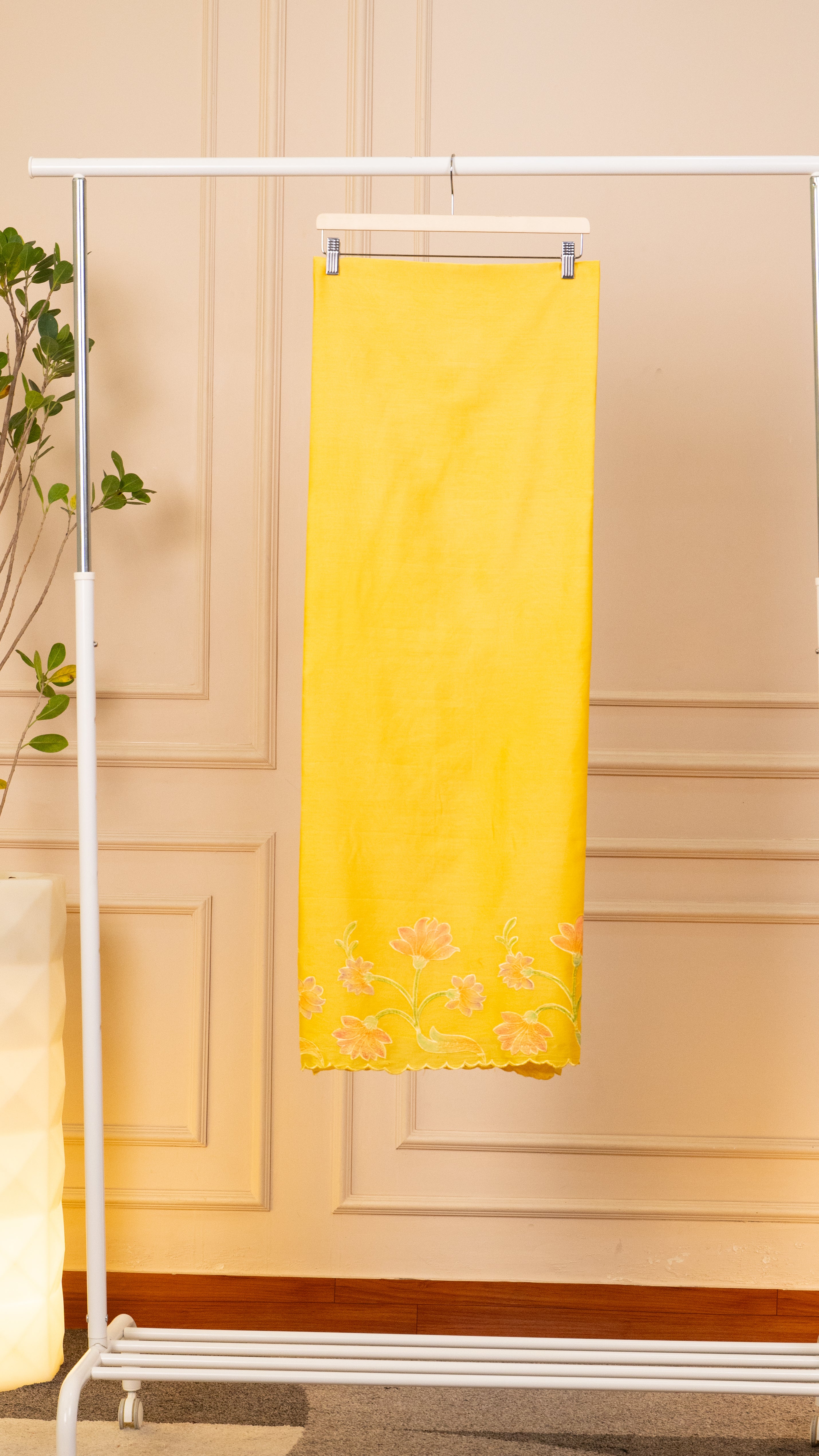Sunny Marigold Embroidered Organza Unstitched Suit Set