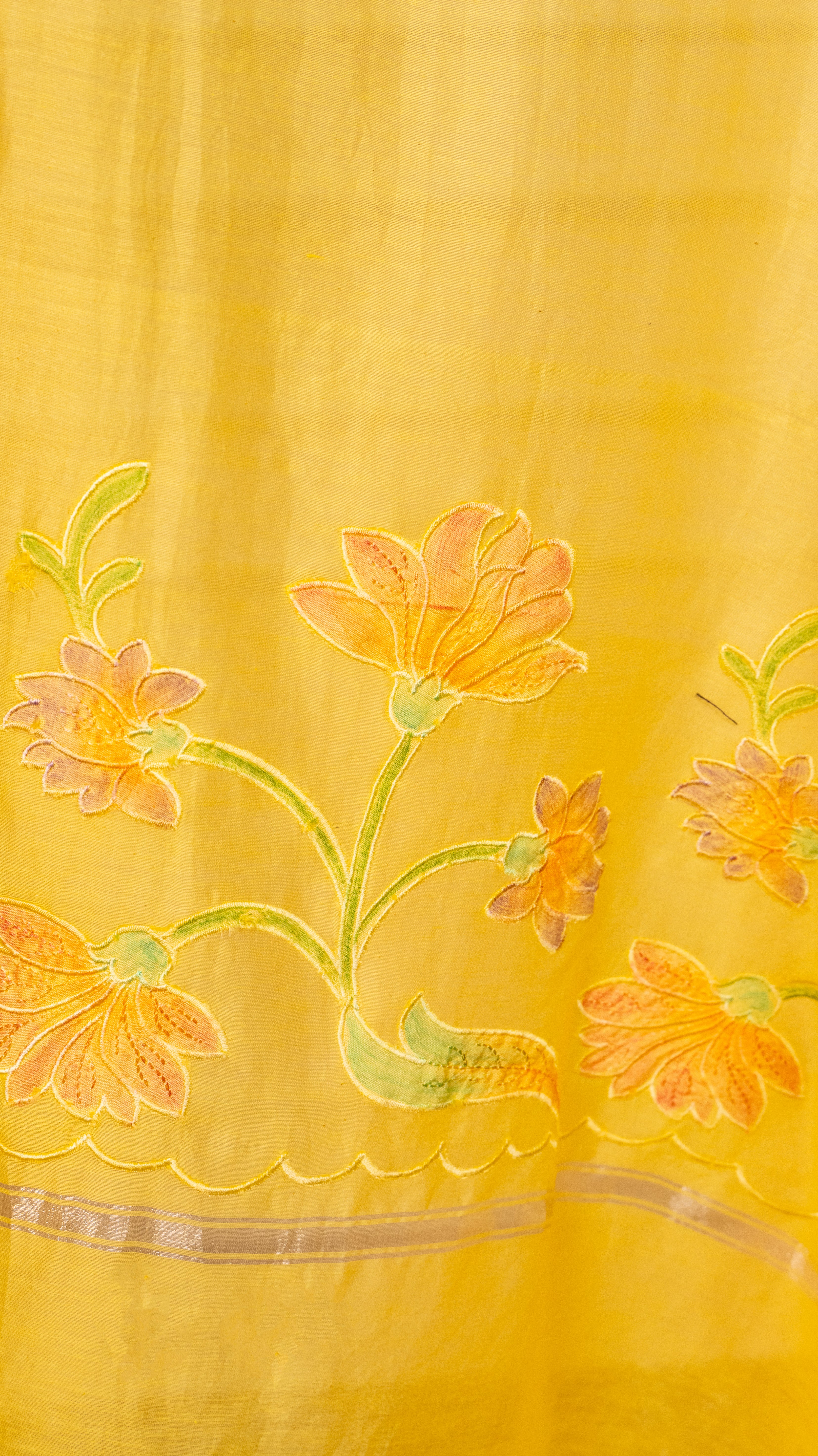 Sunny Marigold Embroidered Organza Unstitched Suit Set