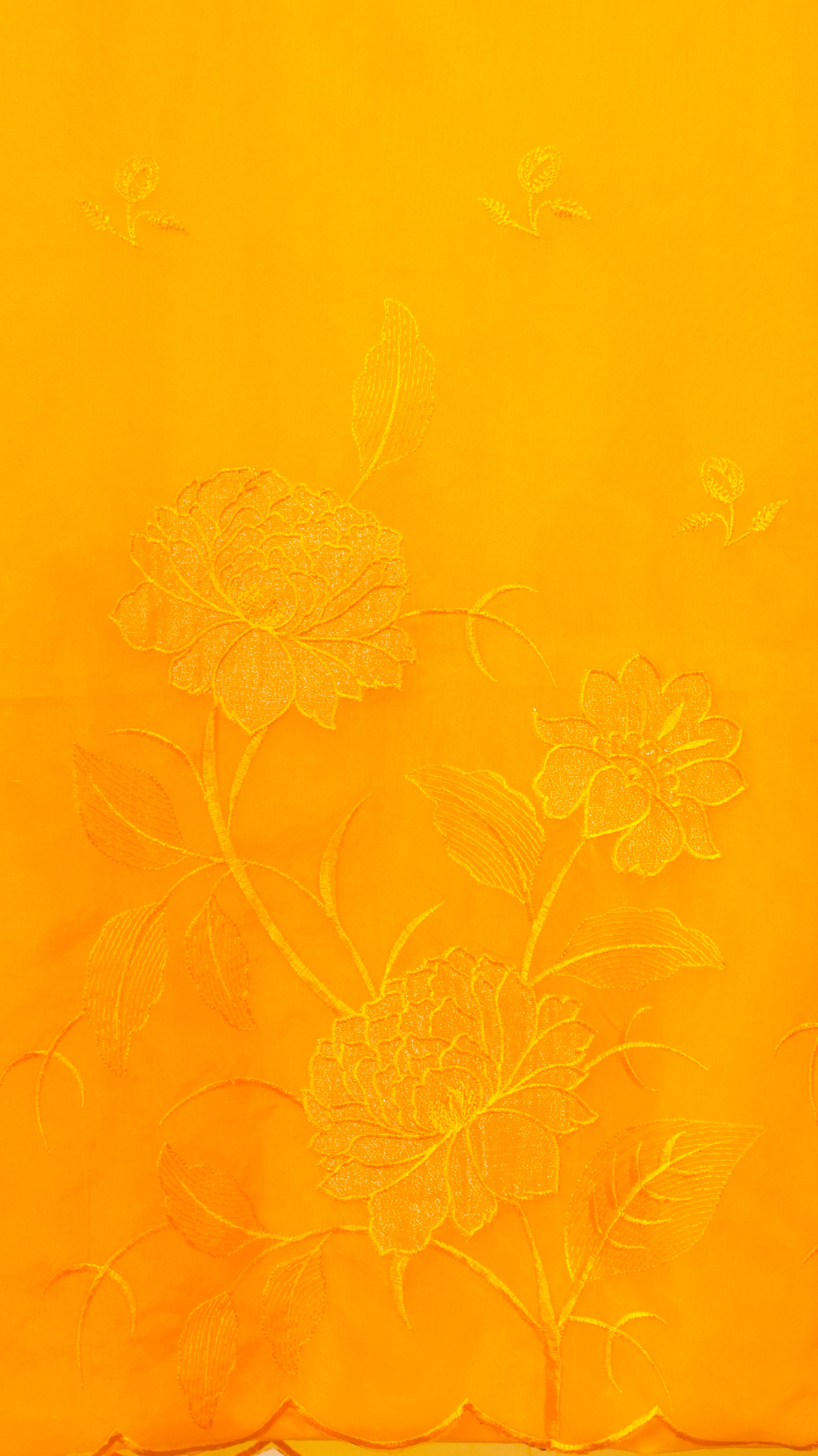 Saffron Blossom Pure Organza Unstitched Suit Set