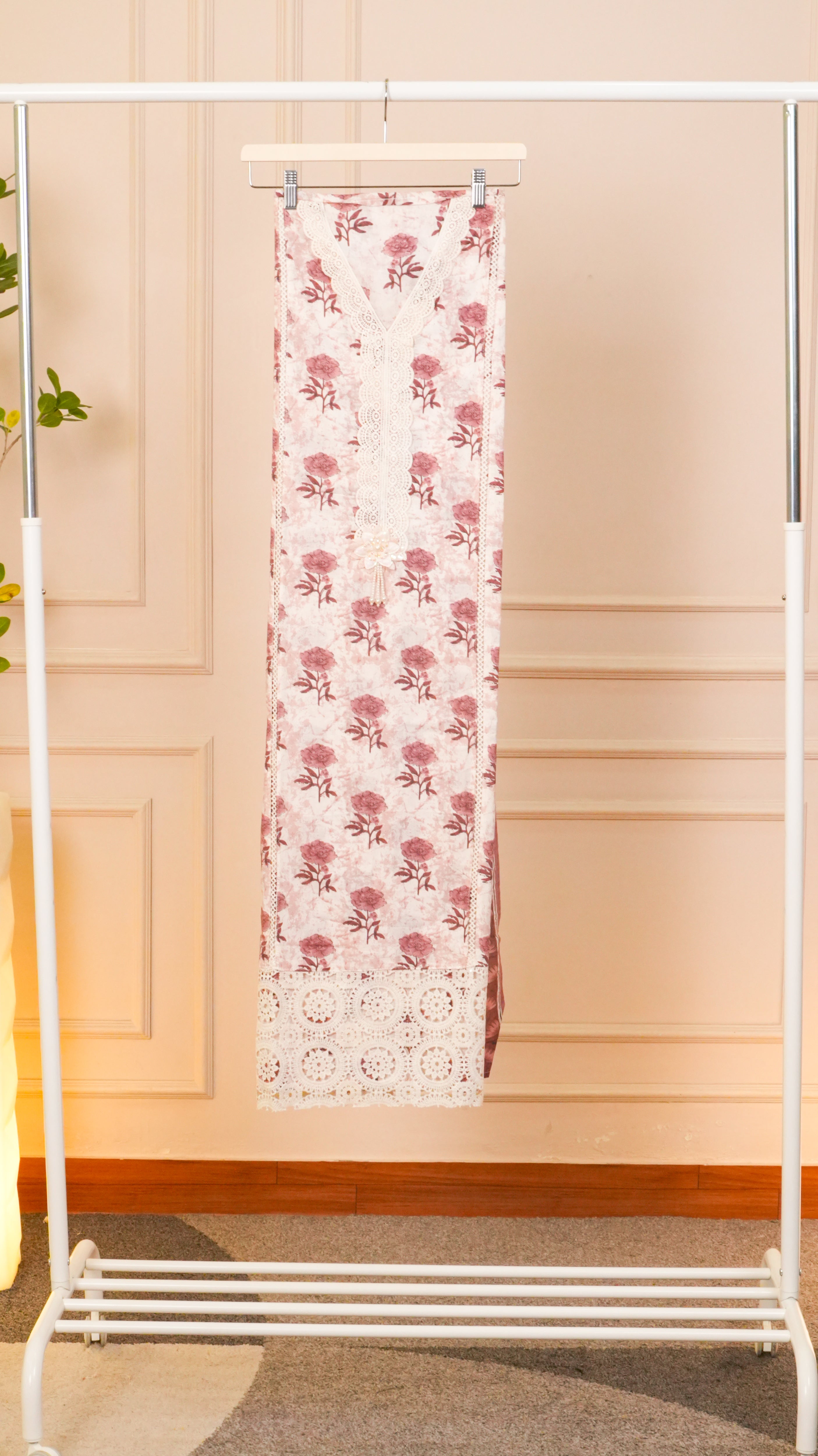 Ivory Sage Pure Organza Hand-Embroidered Suit Set