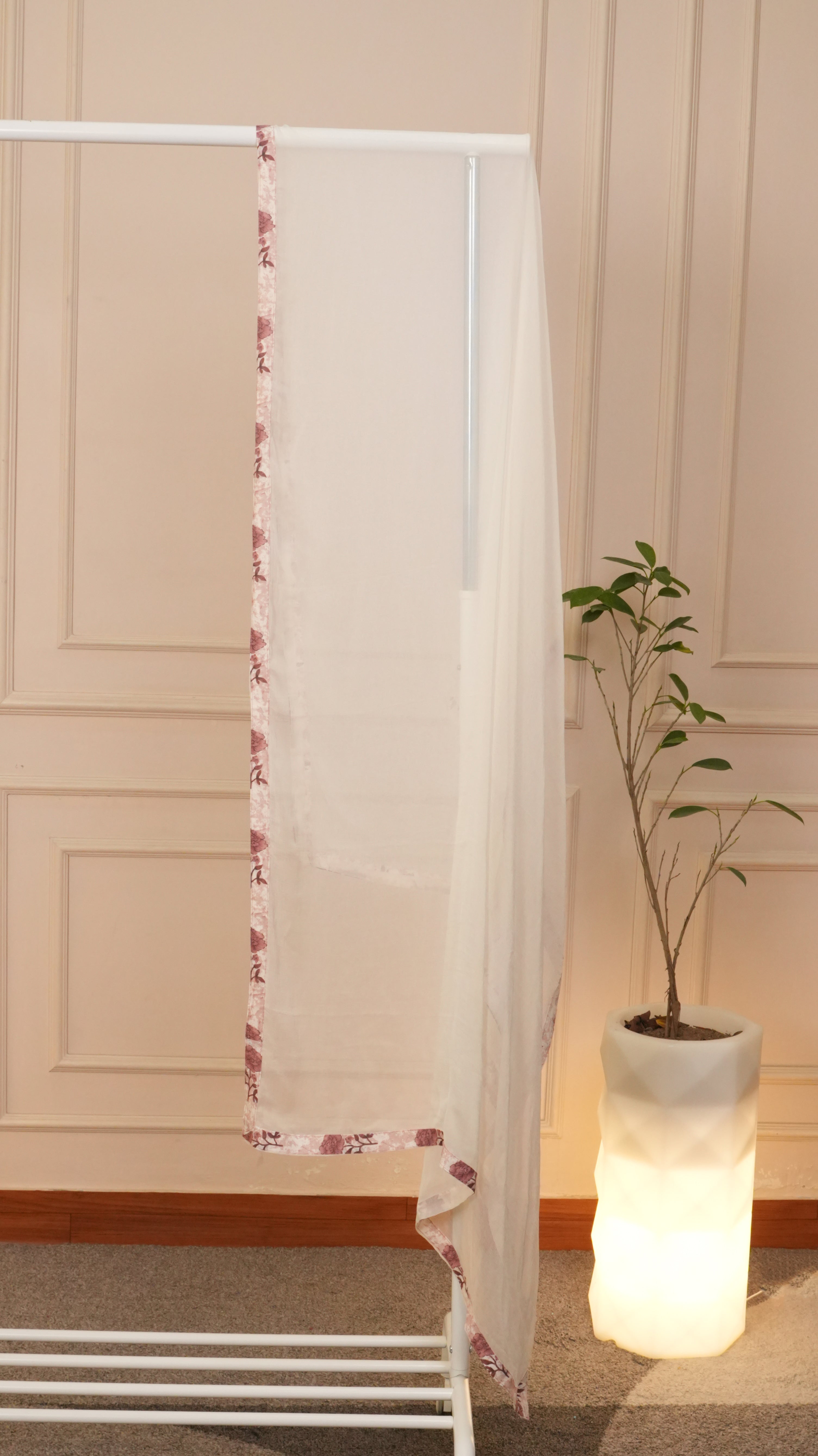 Ivory Sage Pure Organza Hand-Embroidered Suit Set