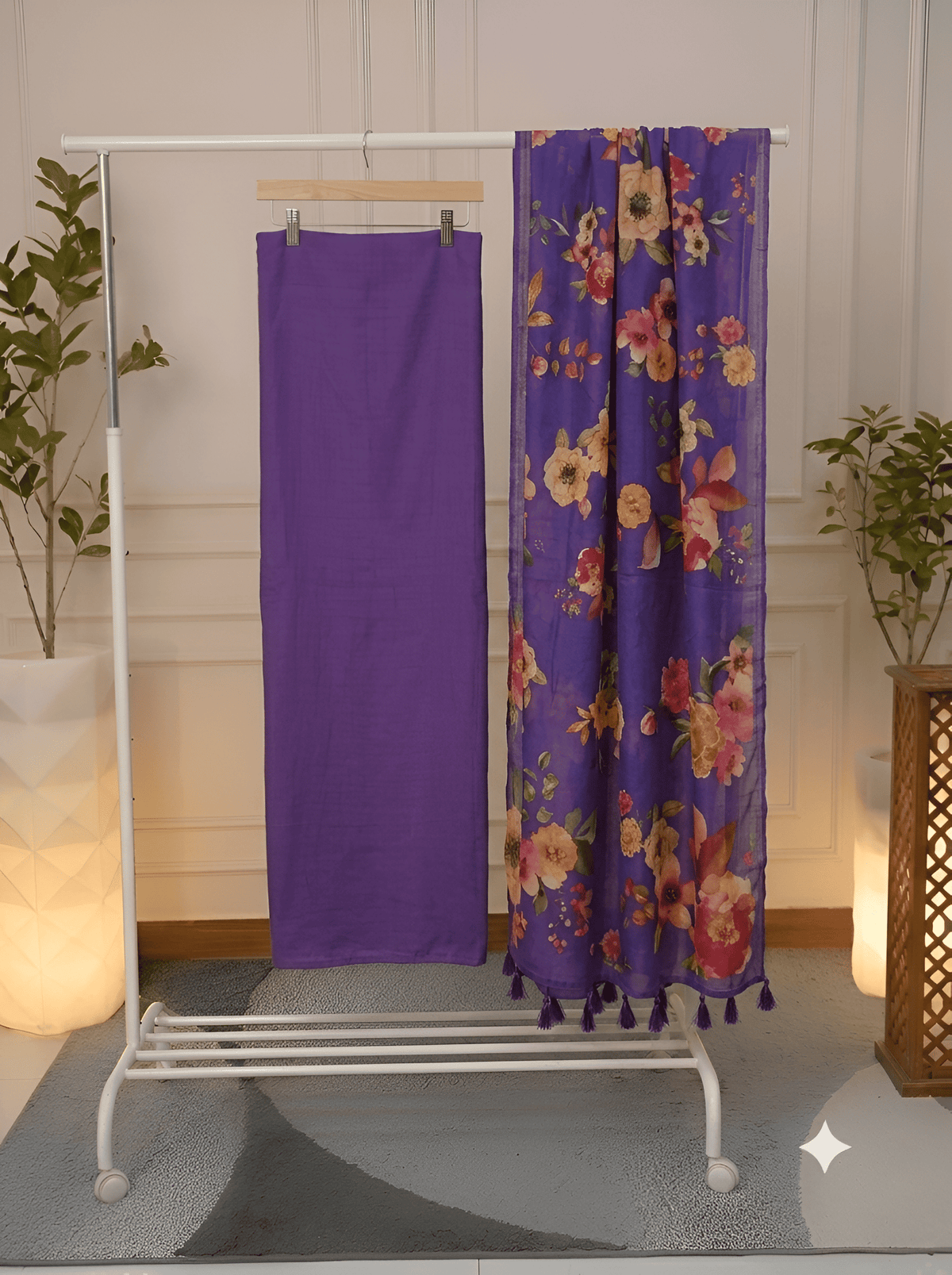 Royal Purple Silk Kurta Fabric Draped – Jiashaanti
