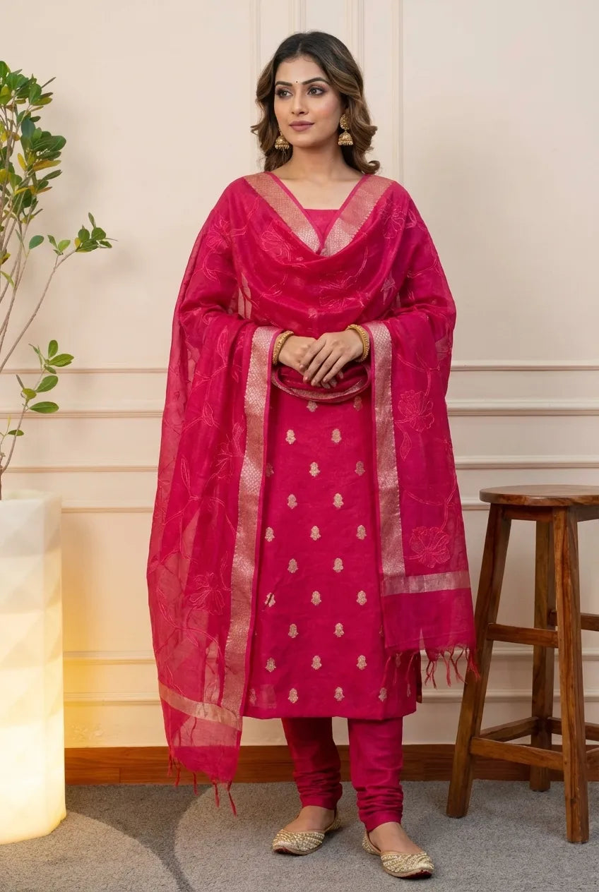 Vibrant Rani Pink Suit Set