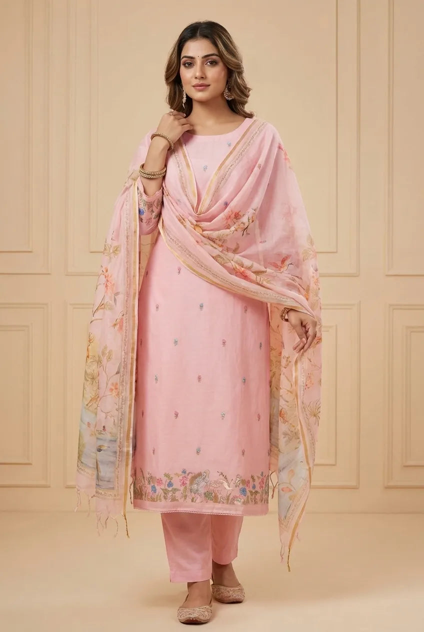 Elegant Pastel Pink Salwar Suit