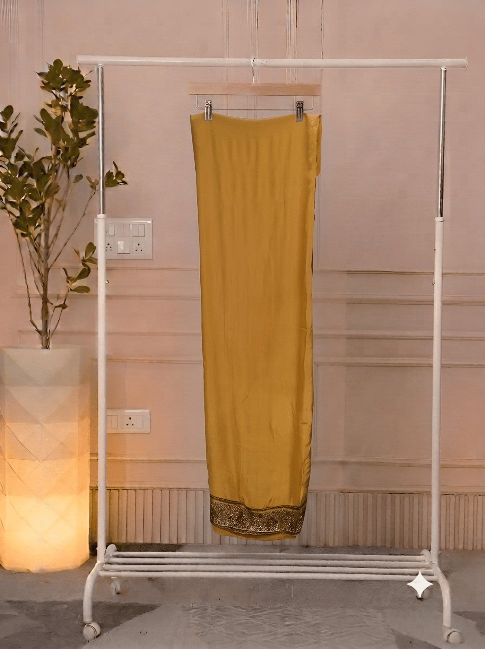 Mustard silk bottom fabric for unstitched suit set