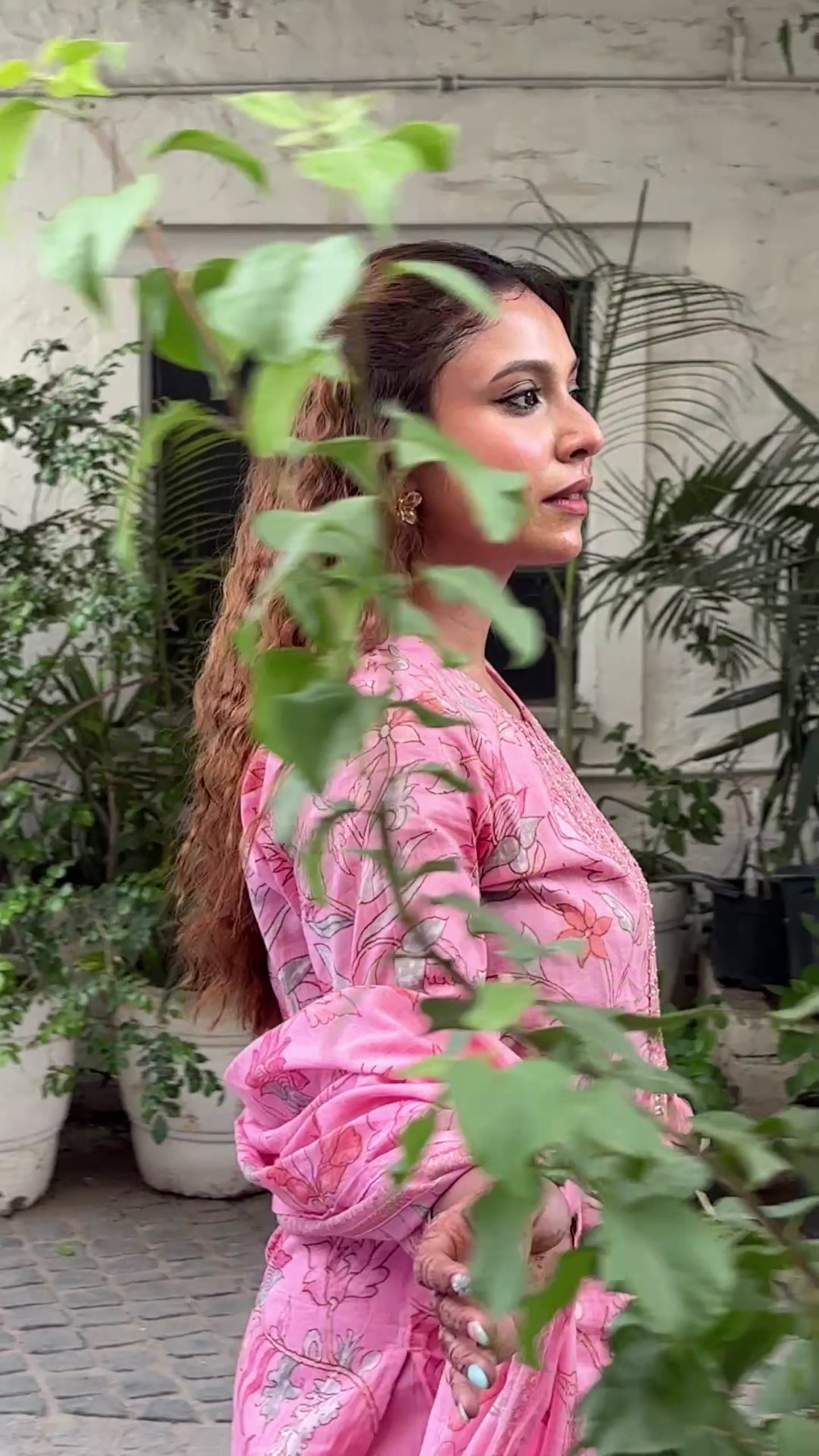 Blush Pink Floral Printed Cotton Suit Set