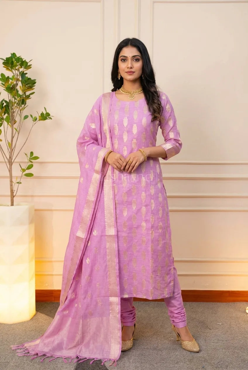 Elegant Lavender Ethnic Suit Set